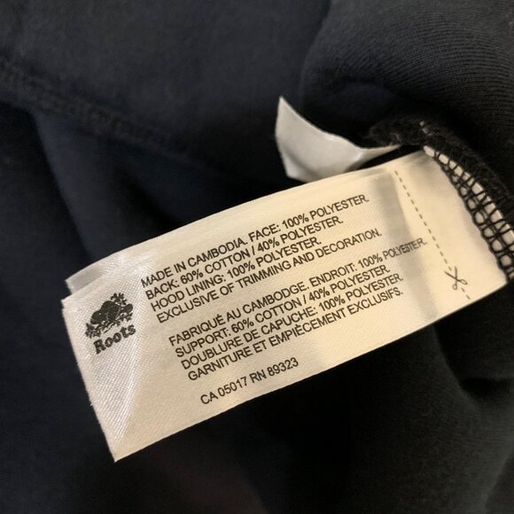 Roots Plush Sherpa Pullover Hoodie Sweatshirt Black Size Large - Picture 6 of 6